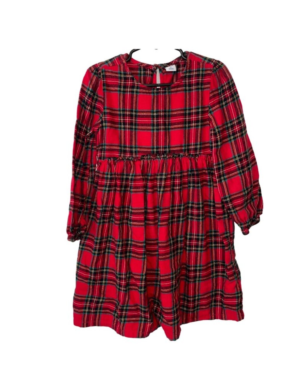 Old Navy Red Plaid Long-Sleeve Dress For Girls Size 5T